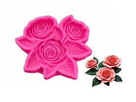 Molde silicona con 3 flores